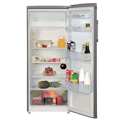 Fridge with compartments and vegetable area